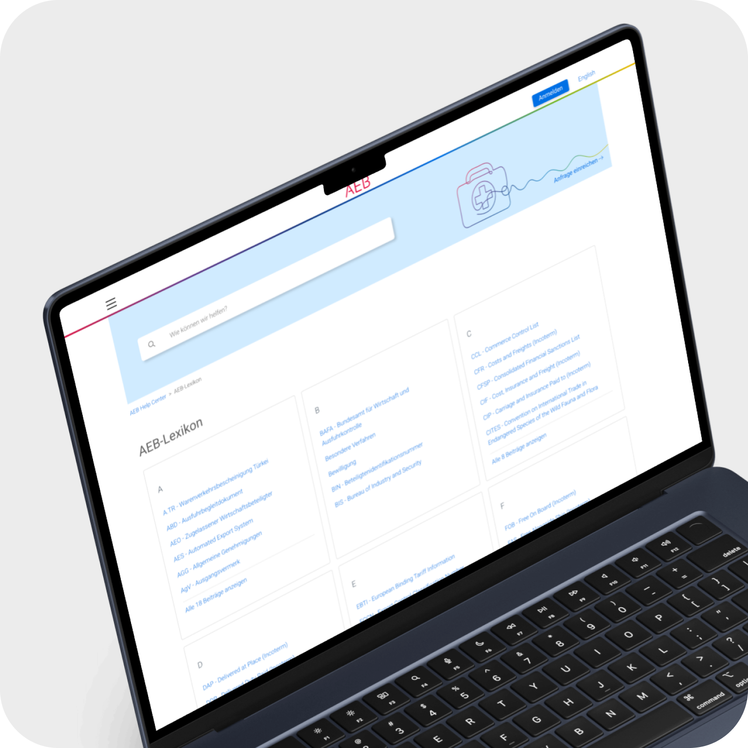 Overview page with quick links