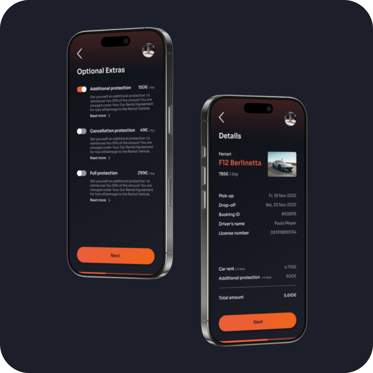 Option and overview screen