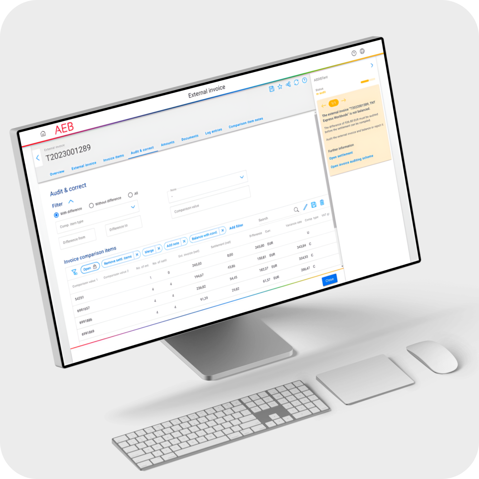 External invoice screen